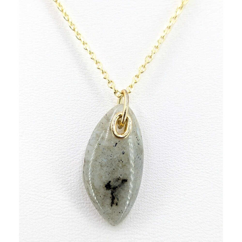 Scout Labradorite Necklace 14K Gold Dipped Chain Organic Stone Pendant 16-18in